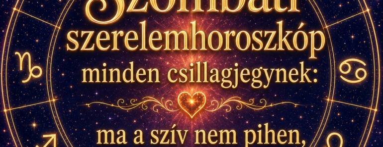 Szombati szerelemhoroszkóp minden csillagjegynek: ma a szív nem pihen, csak másképp üzen