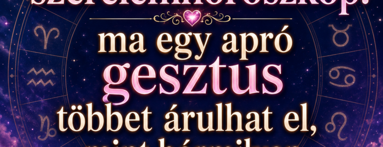 Csütörtöki szerelemhoroszkóp: ma egy apró gesztus többet árulhat el, mint bármilyen vallomás