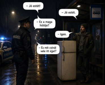A rendőr csak egy sima igazoltatásra számított… aztán meglátta a hűtőt a buszmegállóban 😄