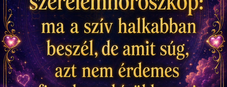 Szerdai szerelemhoroszkóp: ma a szív halkabban beszél, de amit súg, azt nem érdemes figyelmen kívül hagyni